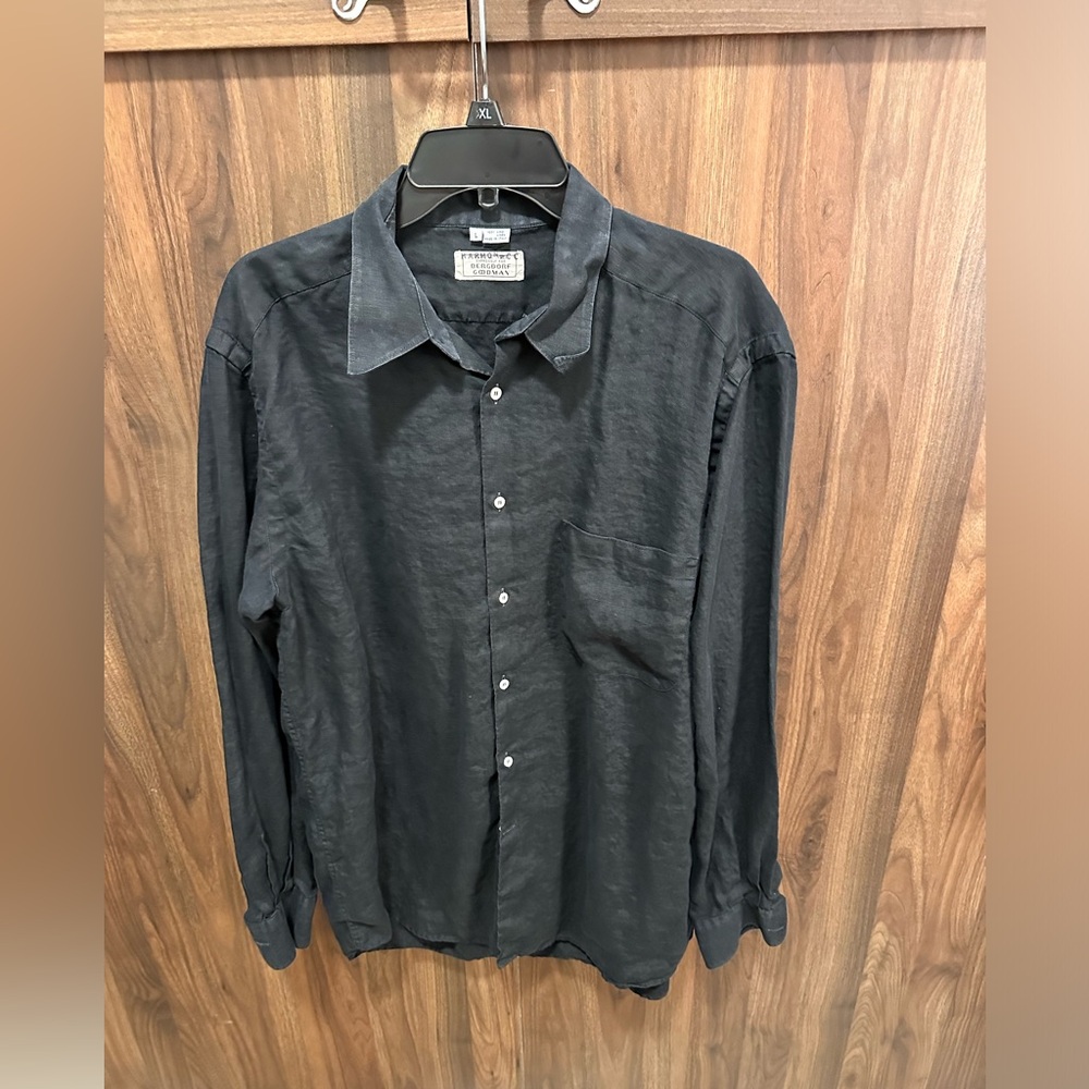 Vintage Bergdorf Goodman Linen Shirt, Size Large